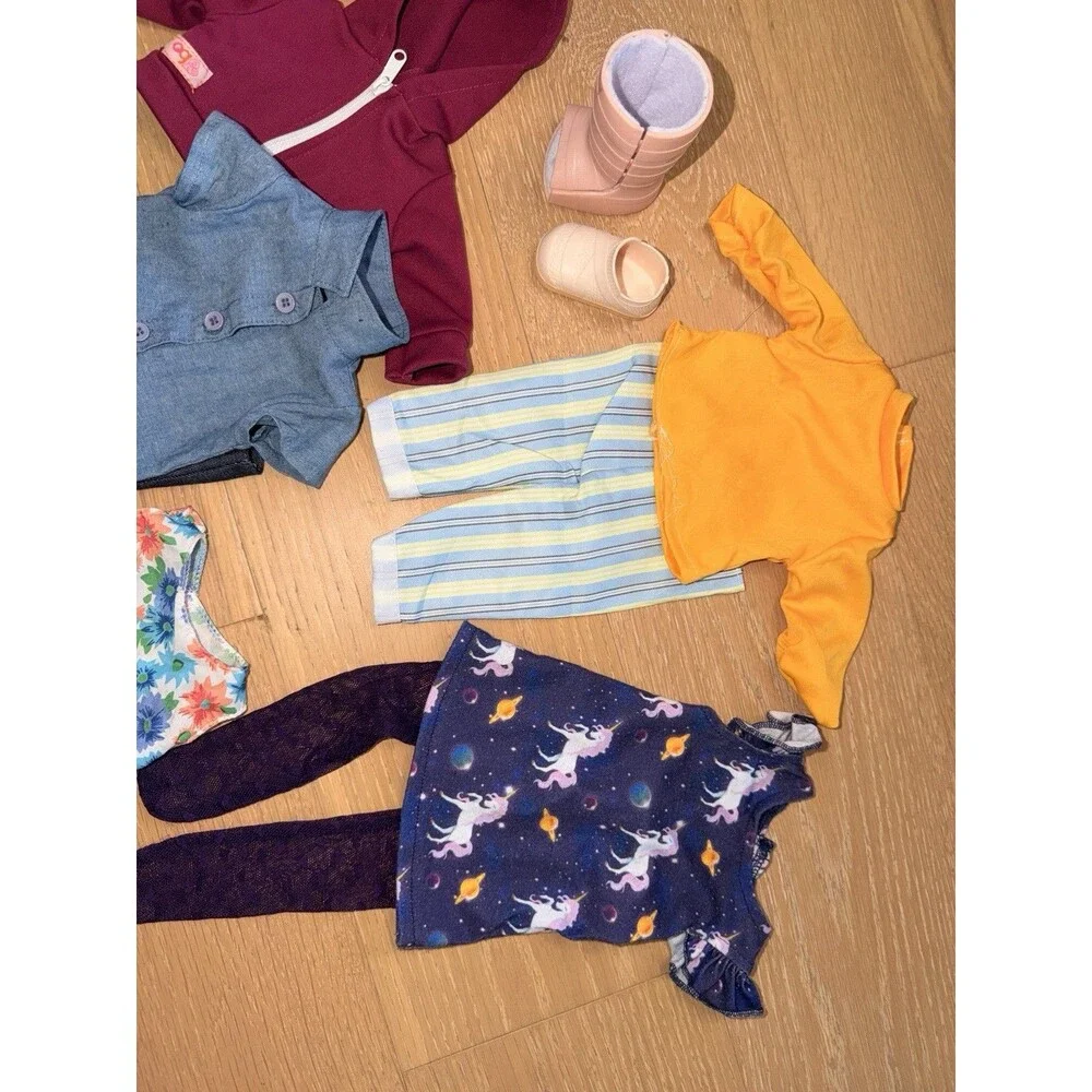 American Girl Compatible 18” Doll Our Generation Clothing Lot Pants Shoes Pets